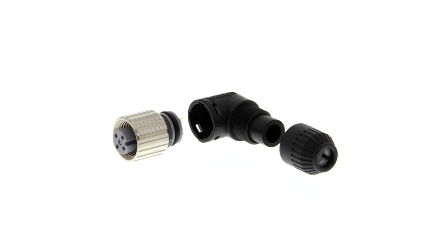 Omron Circular Connector, 4 Contacts, Cable Mount, M12 Connector, Socket, Female, IP67, XS2 Series