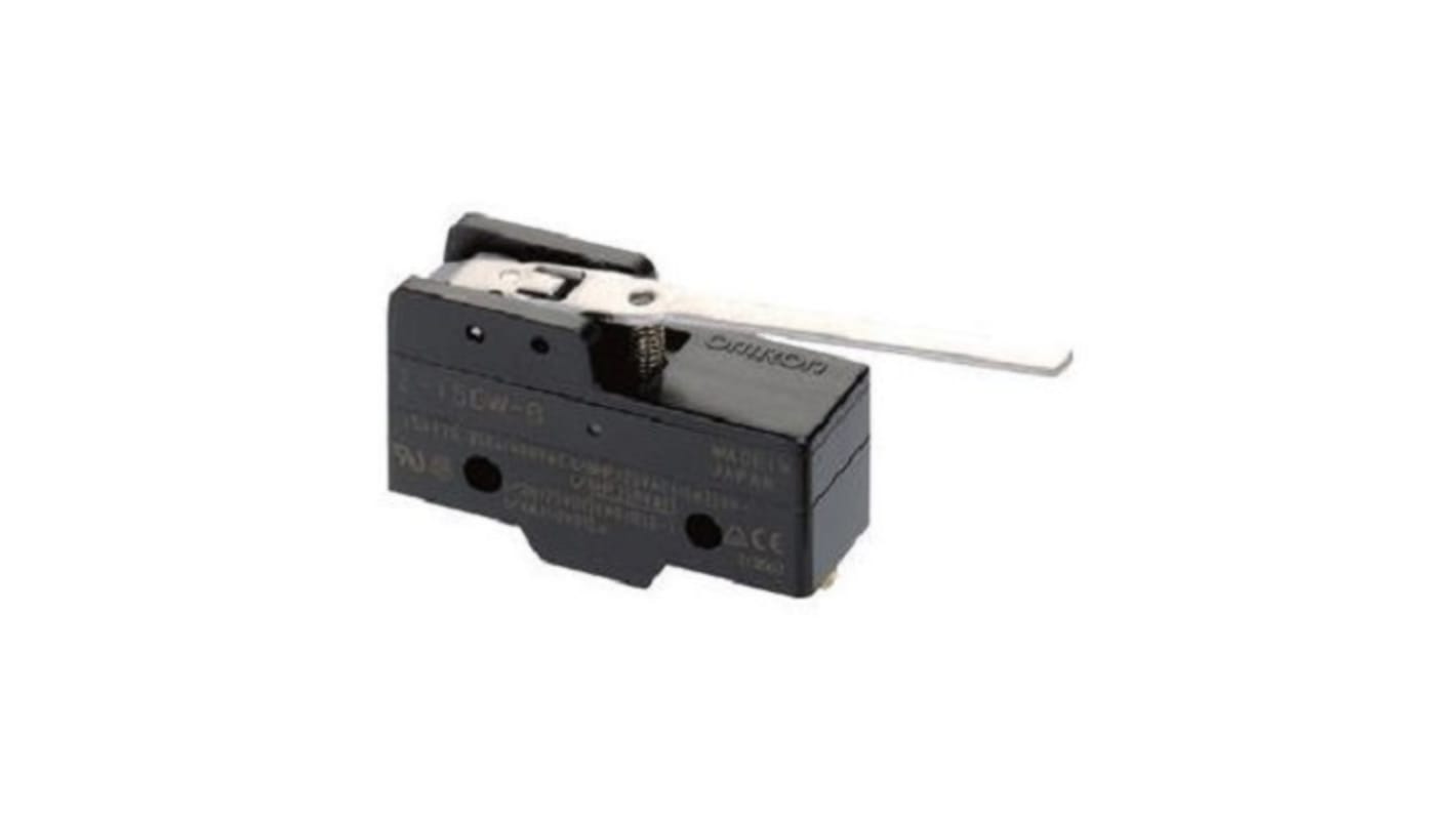 Omron Hinge Lever Limit Switch, NO/NC, IP00, SPDT, Thermosetting Resin Housing, 250V ac ac Max, 15A Max