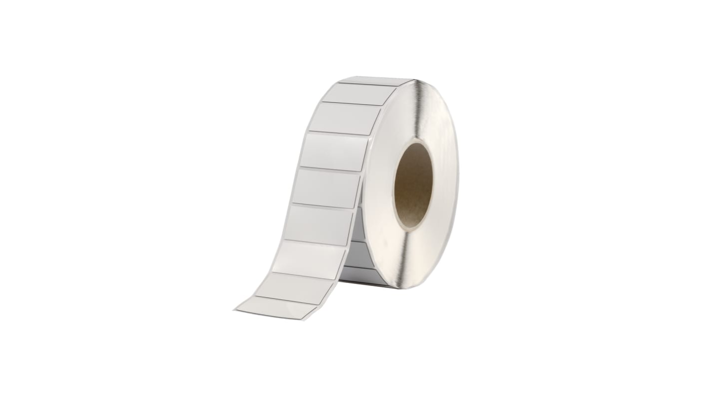 HellermannTyton Helatag 1220 White Label Roll, 100mm Width, 30mm Height, 1000 Qty