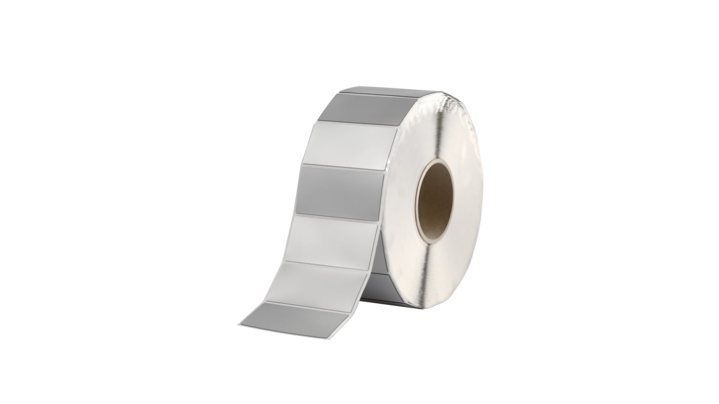 HellermannTyton Helatag 1221 Silver Label Roll, 100mm Width, 30mm Height, 250 Qty