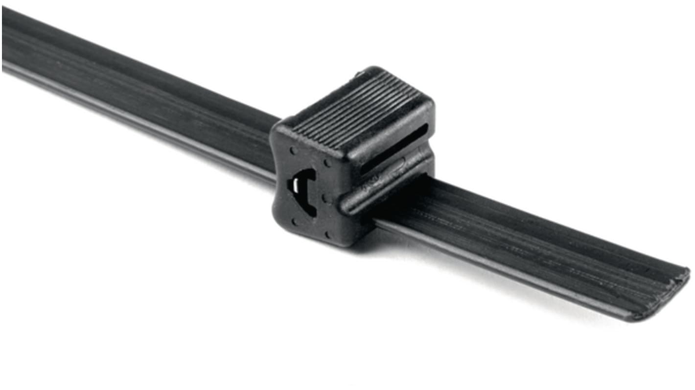 HellermannTyton Cable Ties, 15.75mm x 20.3 mm, Black Polyacetal, Pk-25pack
