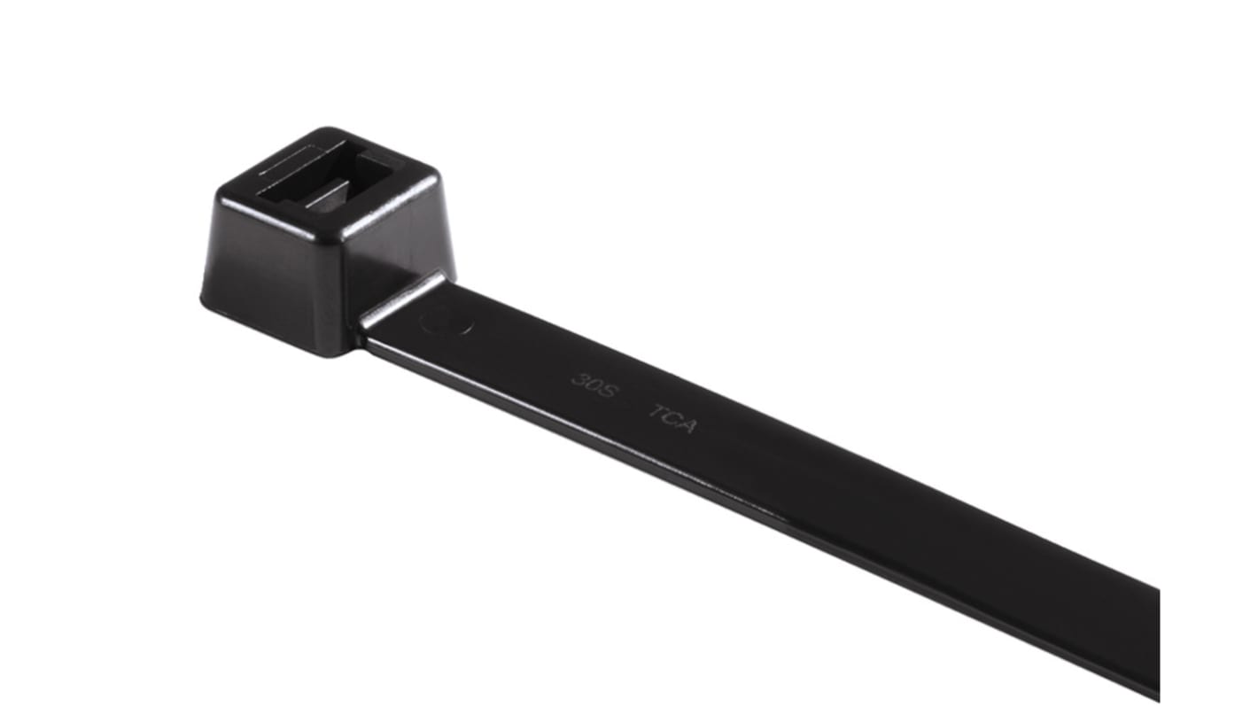 HellermannTyton Cable Ties, 270mm x 4.6 mm, Black Polyamide 6.6 (PA66), Pk-500pack