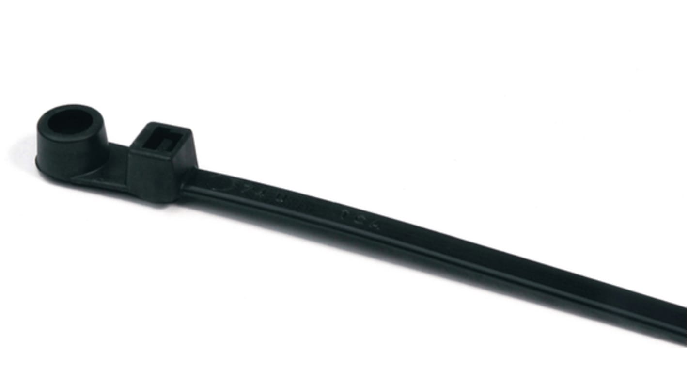 HellermannTyton Cable Tie, Releasable, 395mm x 7.6 mm, Black Polyamide 6.6 (PA66)