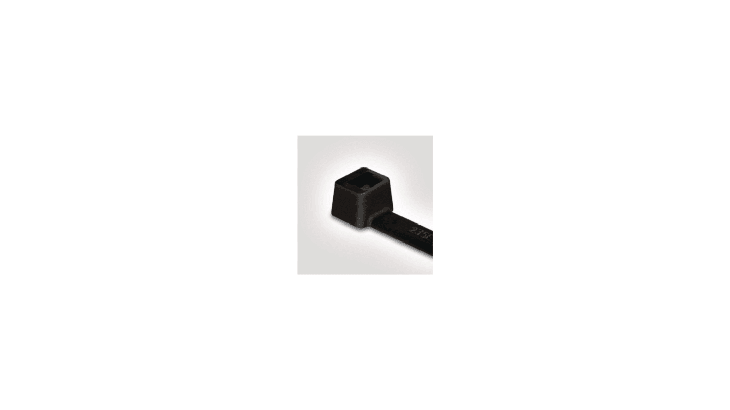 HellermannTyton Cable Tie, Releasable, 190mm x 3.5 mm, Black Polyamide 6.6 (PA66)
