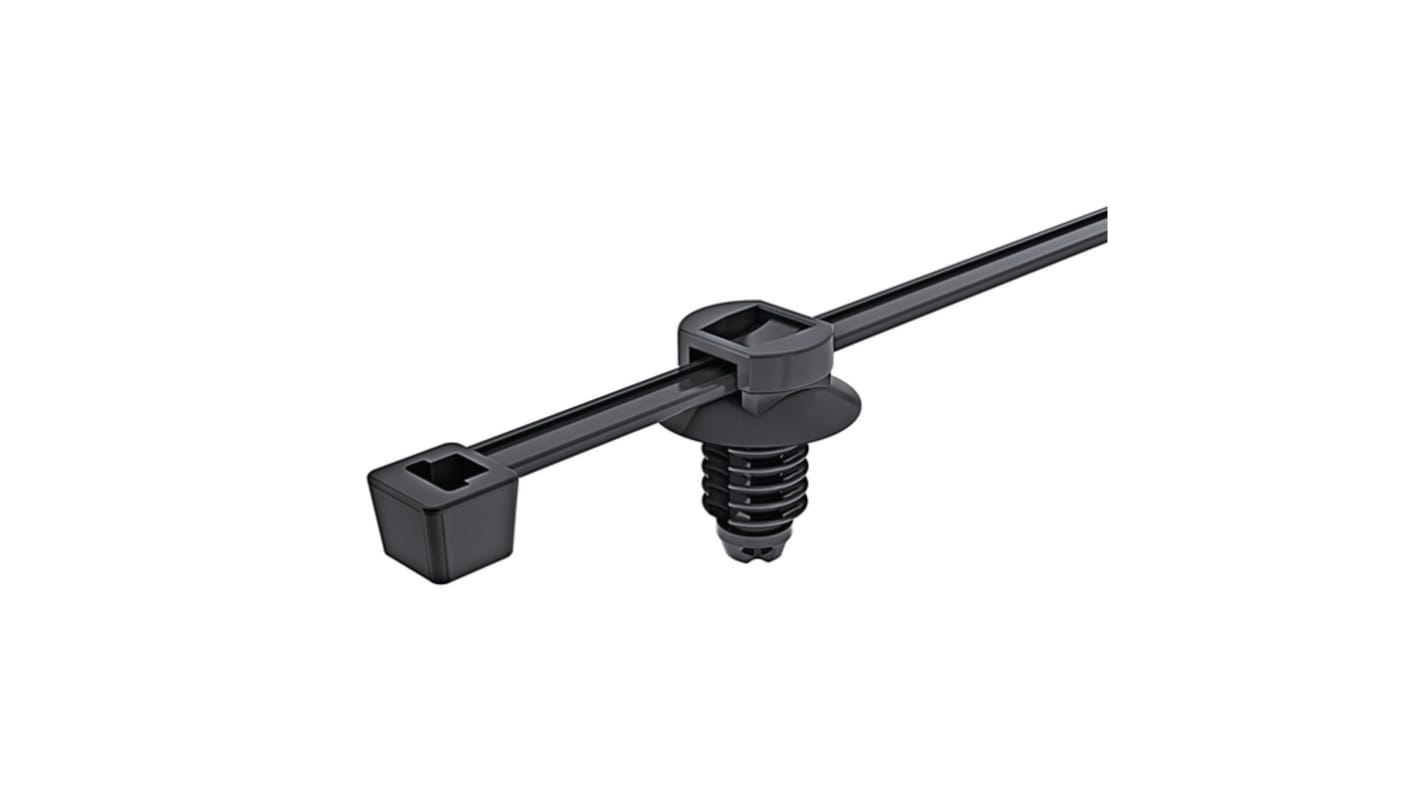 HellermannTyton Cable Tie, Releasable, 300mm x 4.6 mm, Black PA 6.6 Heatstabilised