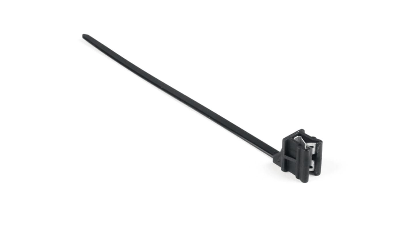 HellermannTyton Cable Tie, Releasable, 160mm x 4.6 mm, Black PA 6.6 Heatstabilised