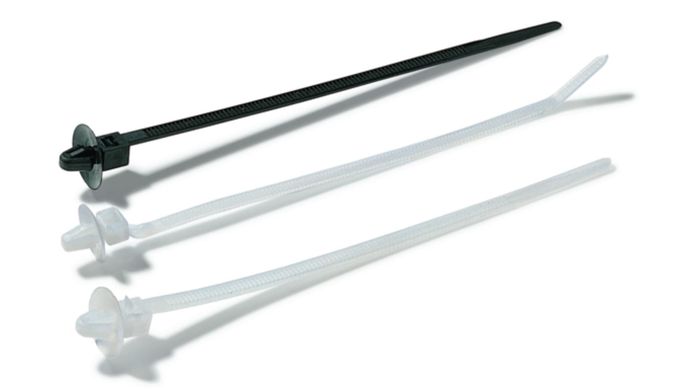 HellermannTyton Cable Tie, Releasable, 170mm x 4.6 mm, Black PA 6.6 Heatstabilised
