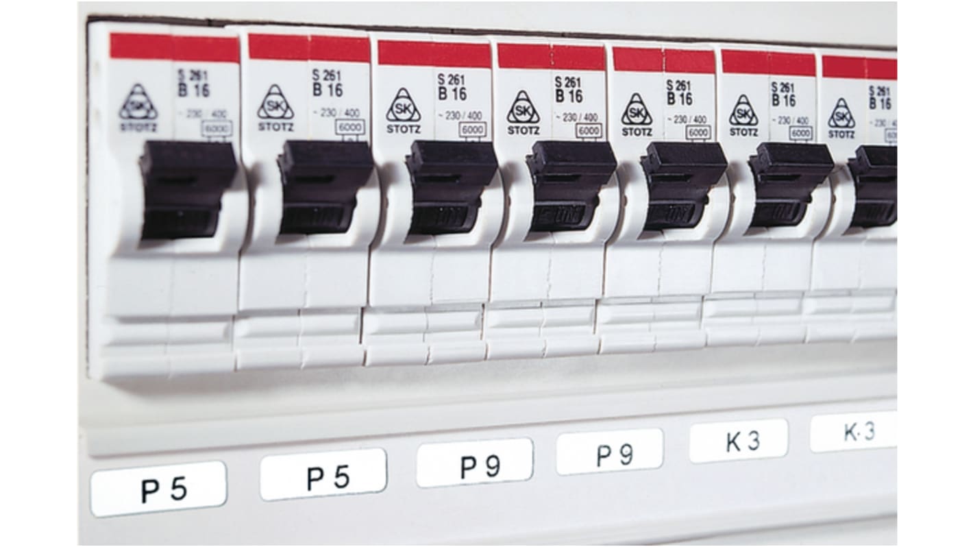 HellermannTyton Helatag 1216 Etikette auf Rolle x 8mm für Control Panel Identification, 25000 auf Weiß