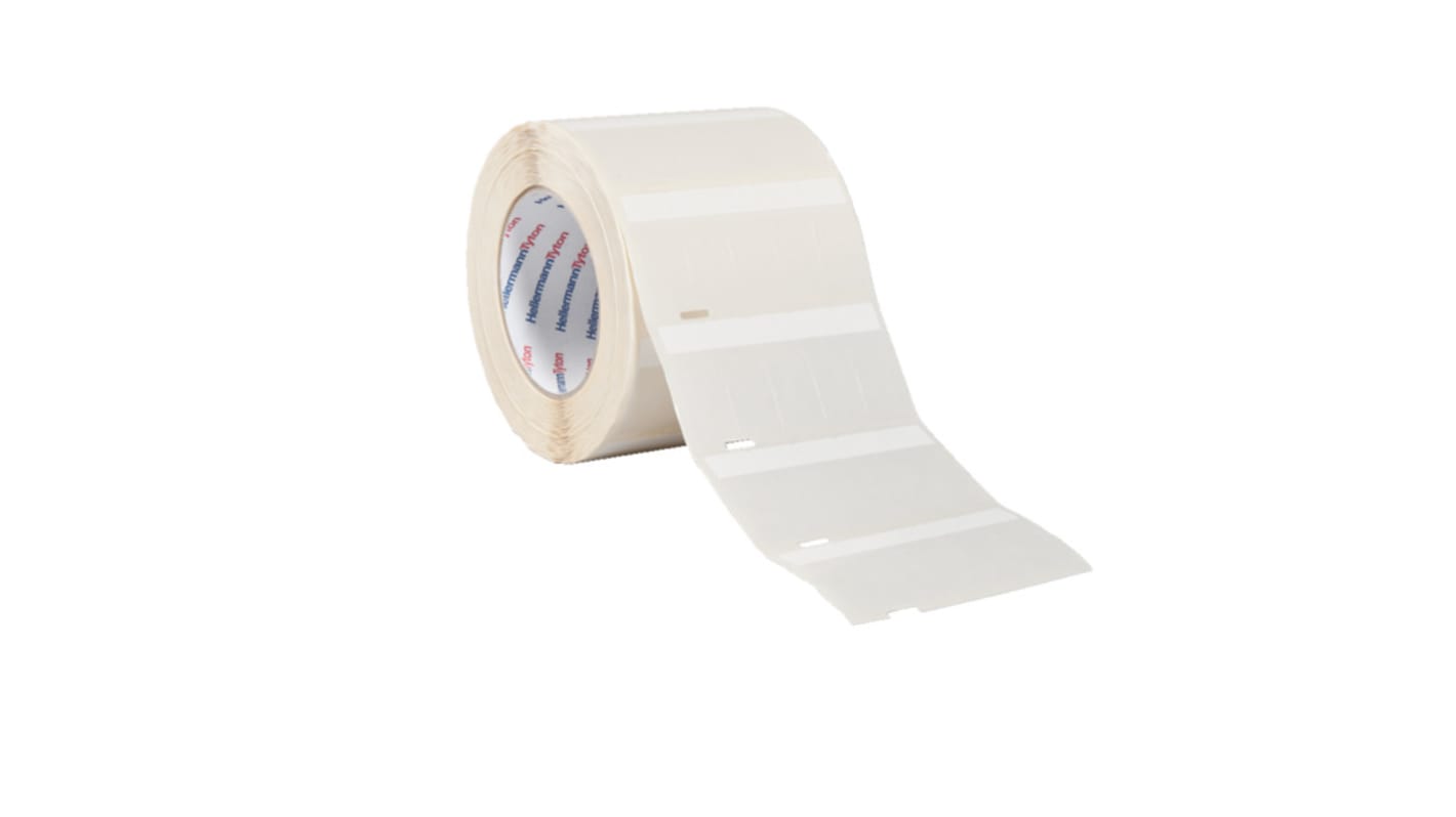 HellermannTyton Helatag 1209 Transparent/White Cable Labels, 12.7mm Width, 36.5mm Height, 5000 Qty