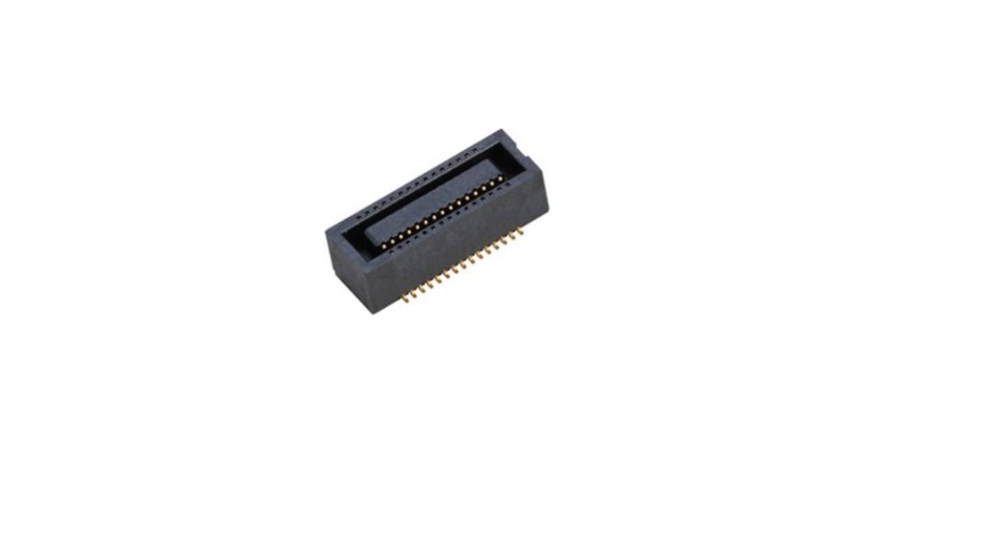 Conector hembra para PCB Amphenol ICC serie BergStak 10142890-030A3EHLF, de 30 vías en 2 filas, paso 0.4mm, Montaje en