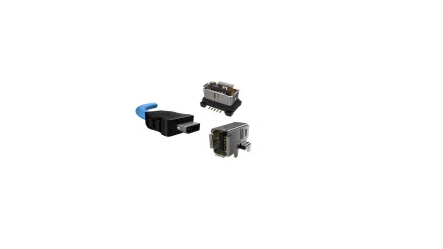 Amphenol ICC Ethernet kábel, Cat6a, ix ipari - Szereletlen, 0.5m, Kék