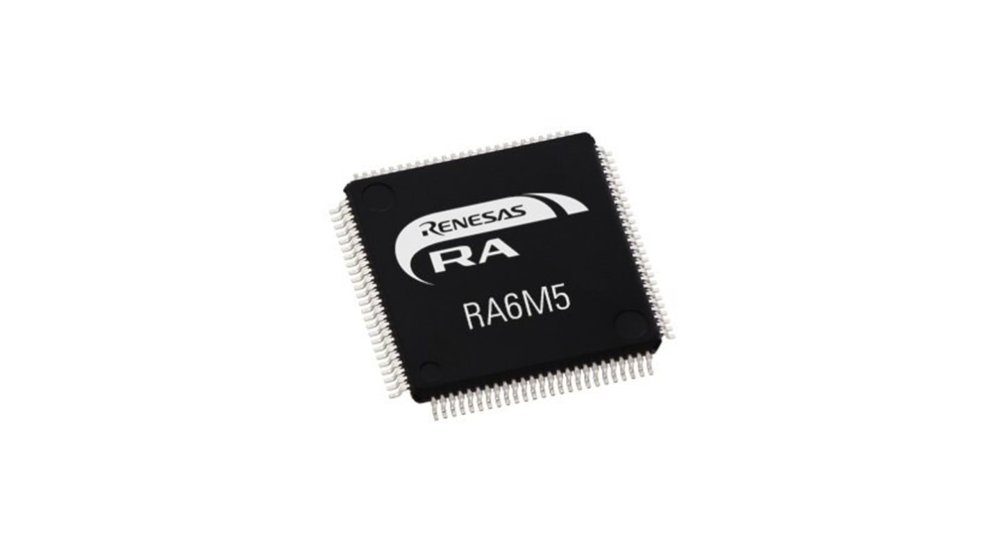 Renesas Electronics Mikrocontroller RA6M5 ARM Cortex M33 32bit SMD 2,048 MB, 512 KB QFP 100-Pin 200MHz 512 KB RAM USB