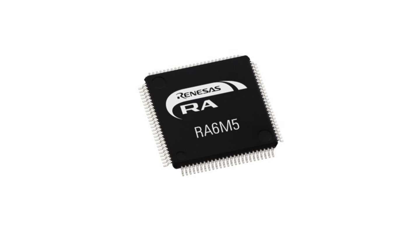 Microcontrôleur, 32bit, 512 Ko RAM, 2,048 Mo, 512 ko, 200MHz, QFP 100, série RA6M5