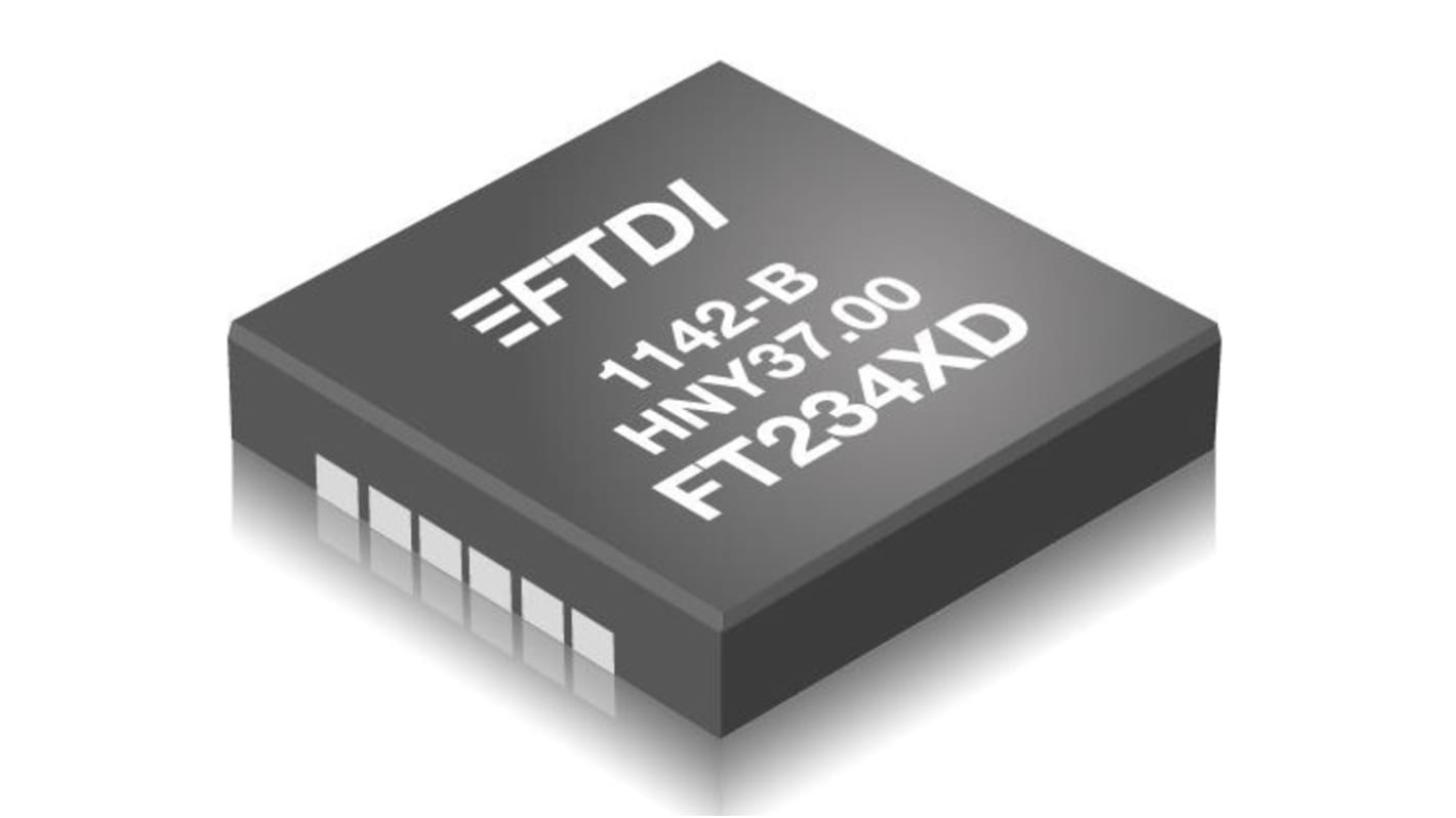 FT234XD-R, USB-kontroller, USB 2.0, 5,5 V, 12 Ben, DFN