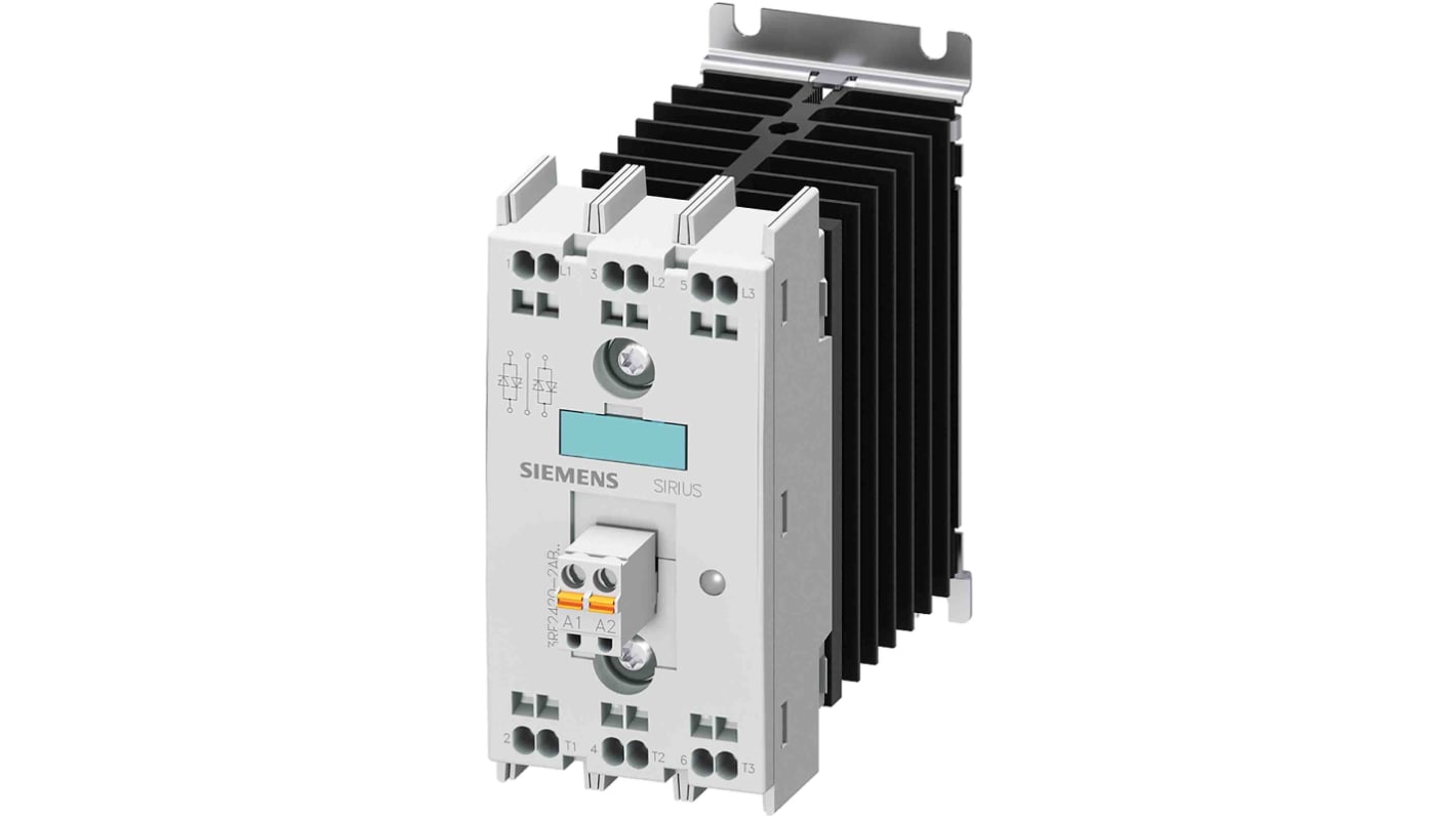 Siemens SIRIUS 3RF DIN-Schienen Halbleiterrelais mit Nulldurchgang, 2 x 3-poliger Schließer 660 V / 22 A