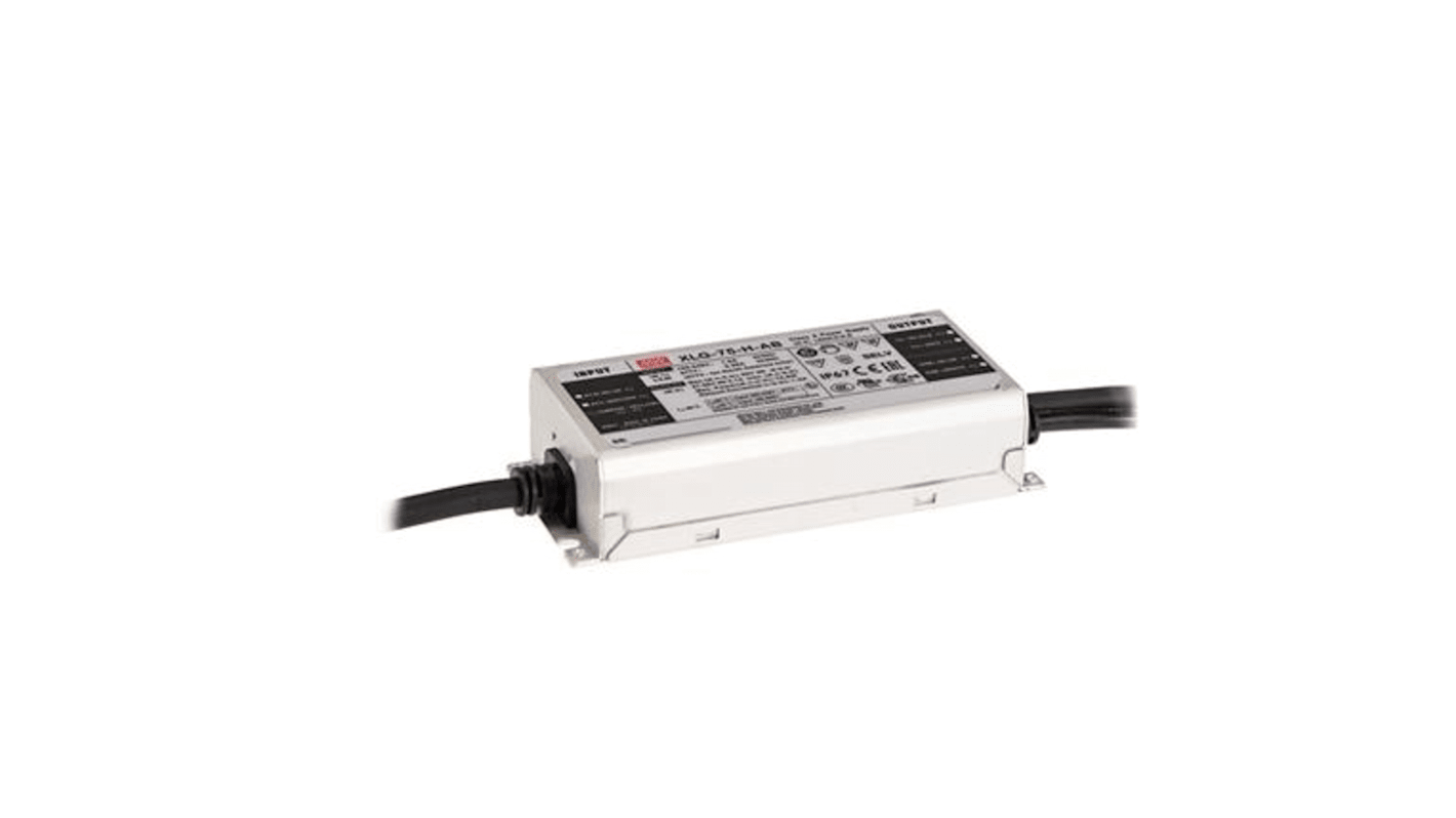 Driver LED corriente constante MEAN WELL XLG-75, IN: 100-305 V, OUT: 27 → 65V, 5A, 75W, regulable