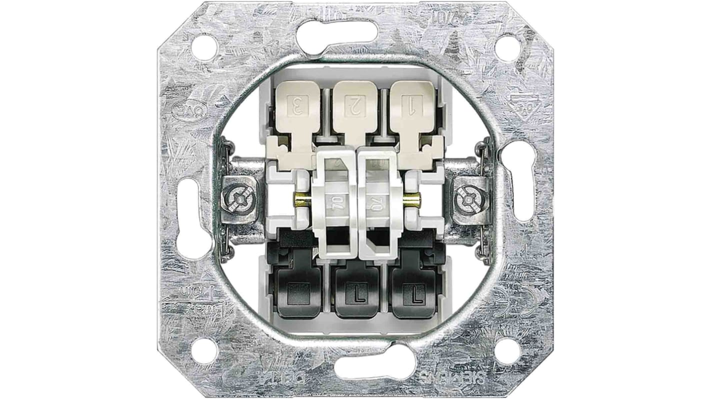 Siemens 5TD2 Lichtschalter, Bündig-Montage IP 20 10A, 250V, Metall