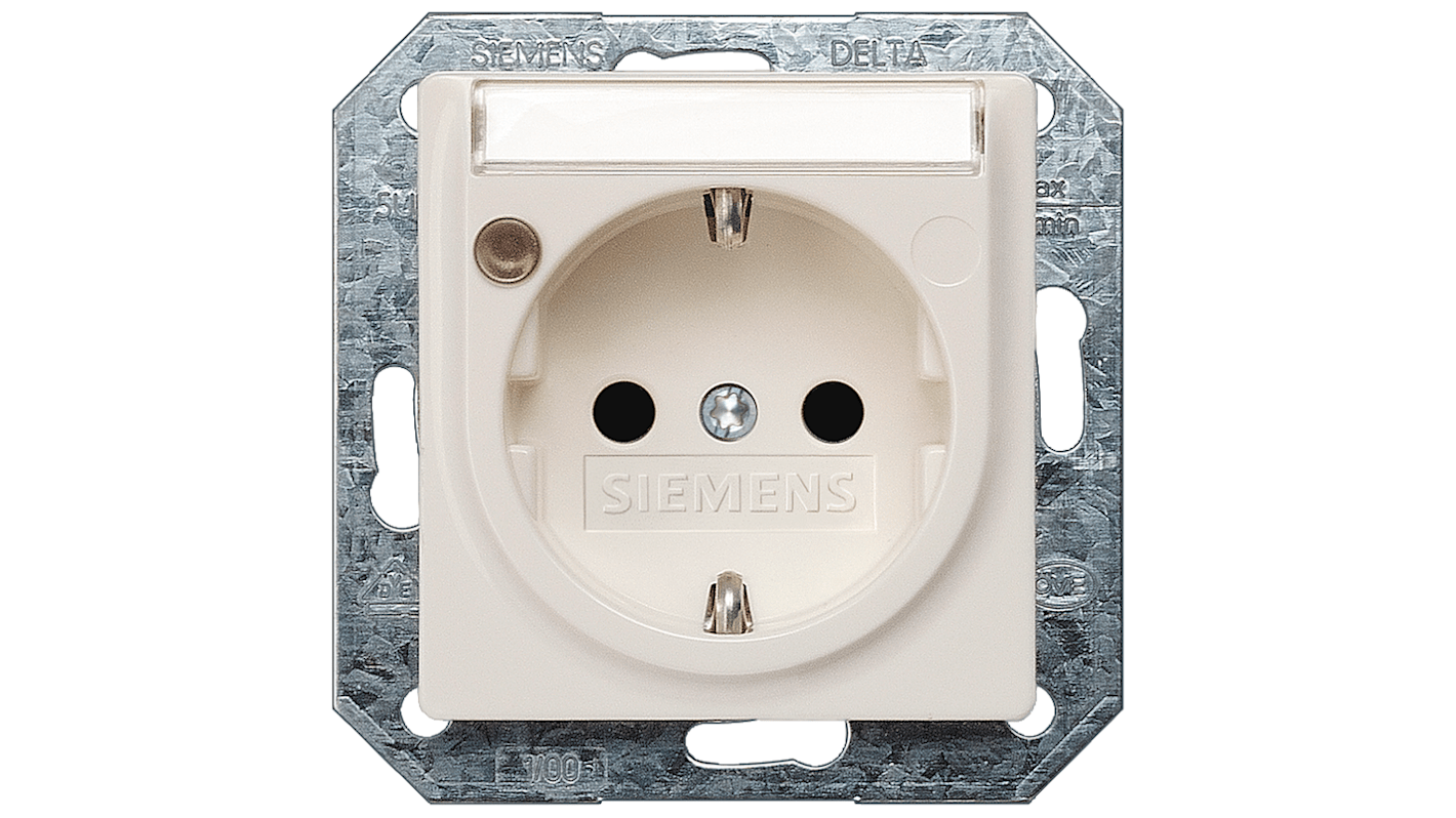 5UB1524 Siemens 1 Gang Plug Socket, 16A, Indoor Use RS