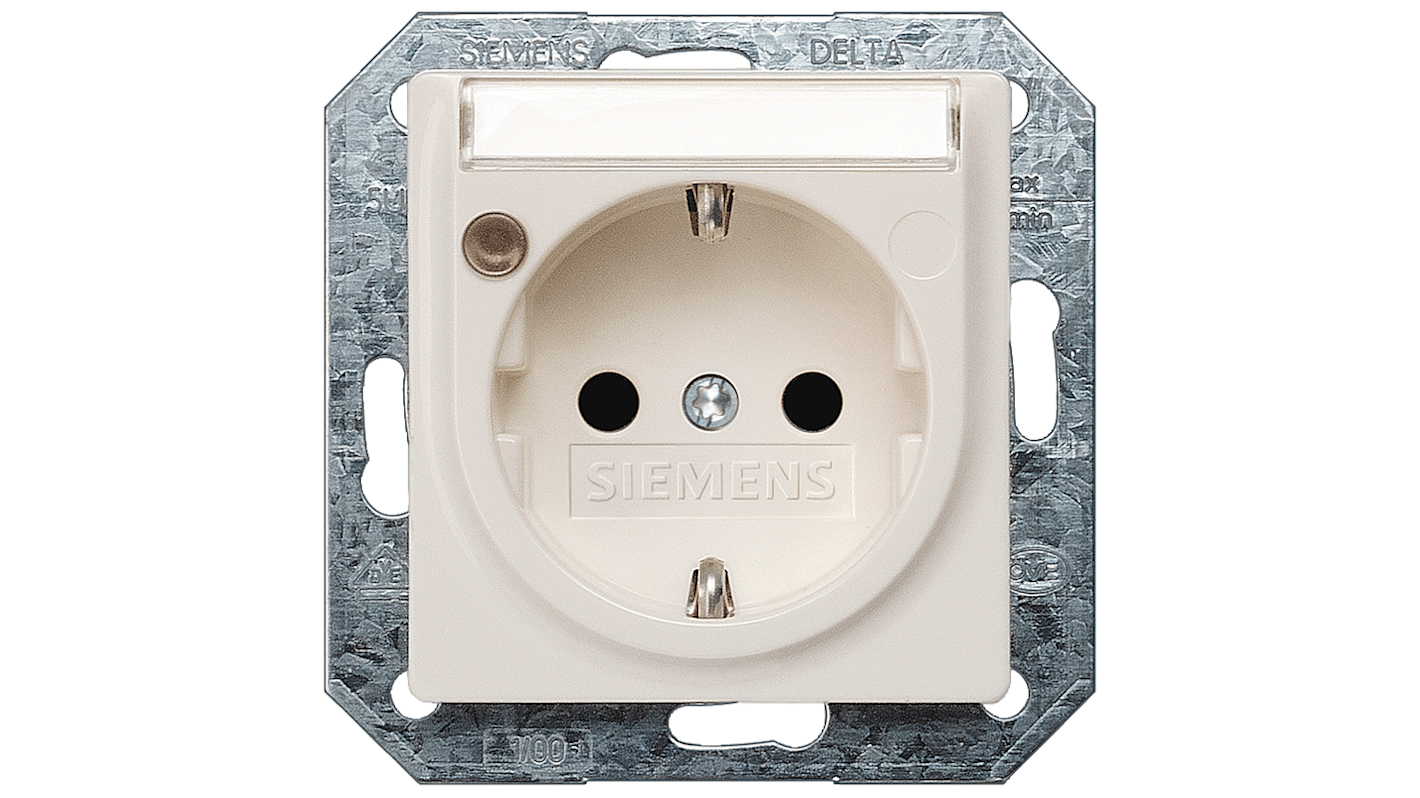 Siemens 1 Gang Plug Socket, 16A, Indoor Use