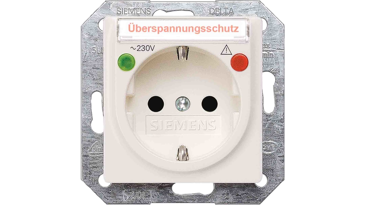 Siemens 1 Gang Plug Socket, 16A, Indoor Use