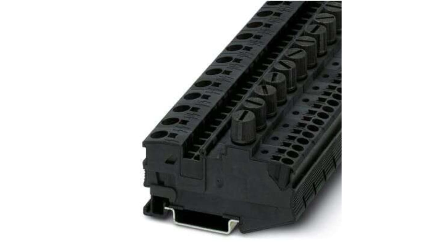 Phoenix Contact DT 6 Series Black Fused DIN Rail Terminal, 0.5 - 10mm², 1-Level