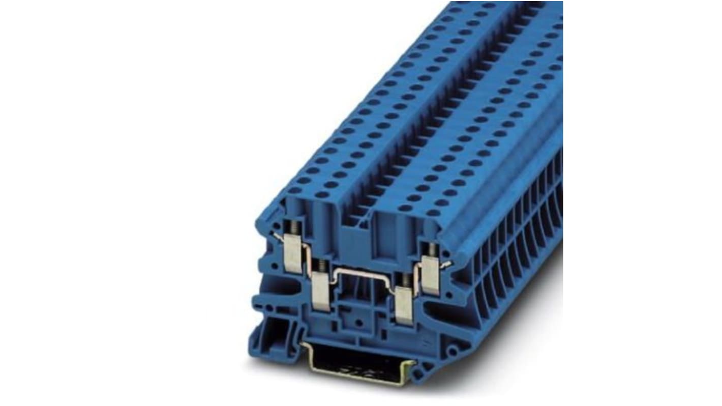 Phoenix Contact UT 4 Series Blue Feed Through Terminal Block, 0.14 → 6mm², Screw Termination, ATEX, IECEx