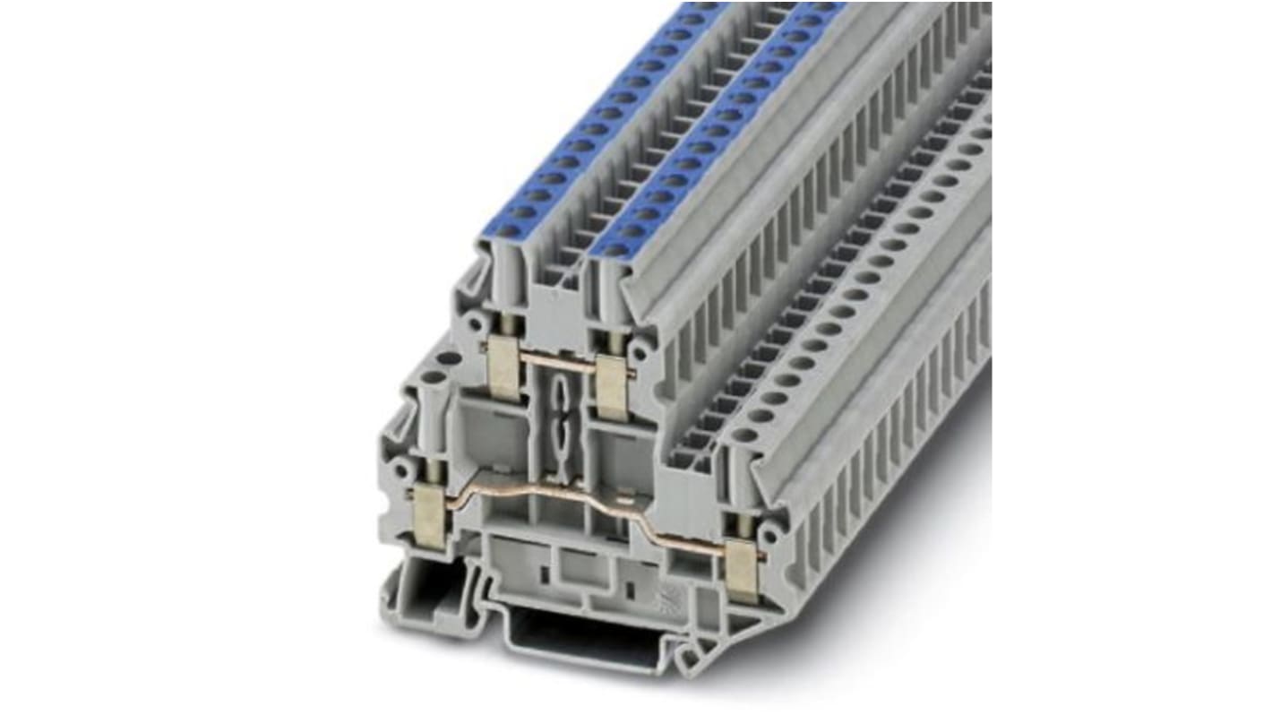 Phoenix Contact UTTB 4 Series Grey Feed Through Terminal Block, 0.14 → 6mm², Screw Termination