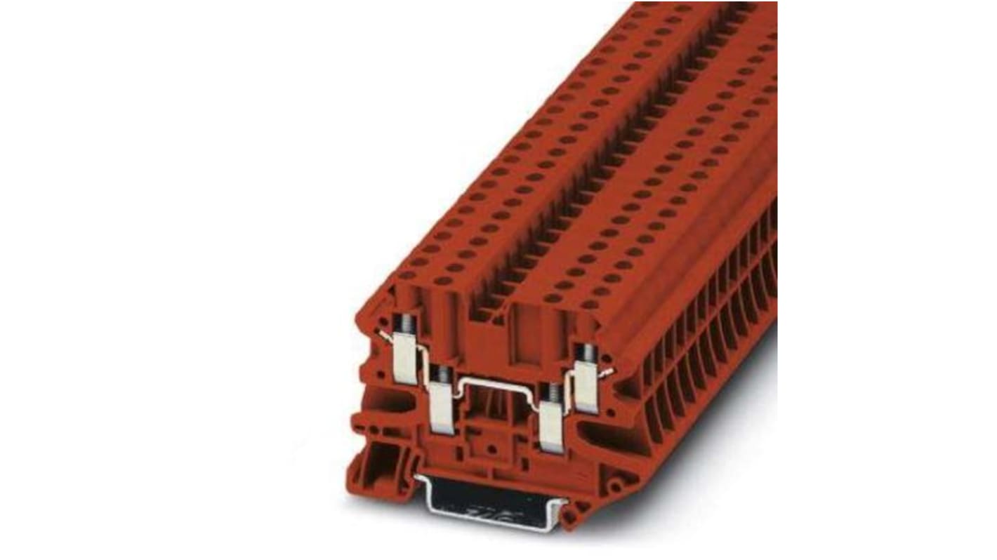 Phoenix Contact UT 4 - QUATTRO Series Red Feed Through Terminal Block, 0.14 → 6mm², Screw Termination, ATEX,