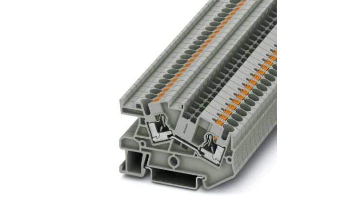 Phoenix Contact PTI 4 Series Grey Feed Through Terminal Block, 0.2 → 6mm², Push In Termination