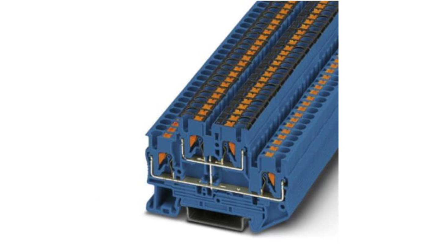 Phoenix Contact PTTB 2.5-PV BU Series Blue Double Level Terminal Block, 0.14 → 4mm², Push In Termination, ATEX,