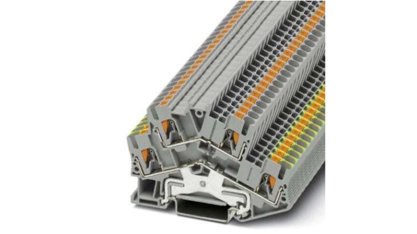 Phoenix Contact PTTBS 2.5-PE/L Series Grey Double Level Terminal Block, 0.14 → 4mm², Push In Termination