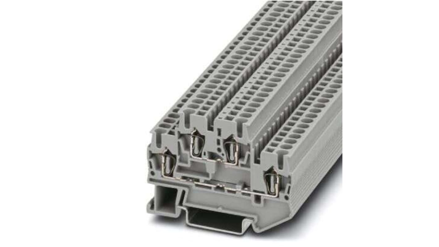 Phoenix Contact 5, STTB 2 Series Grey Double Level Terminal Block, 0.08 → 4mm², Spring Cage Termination