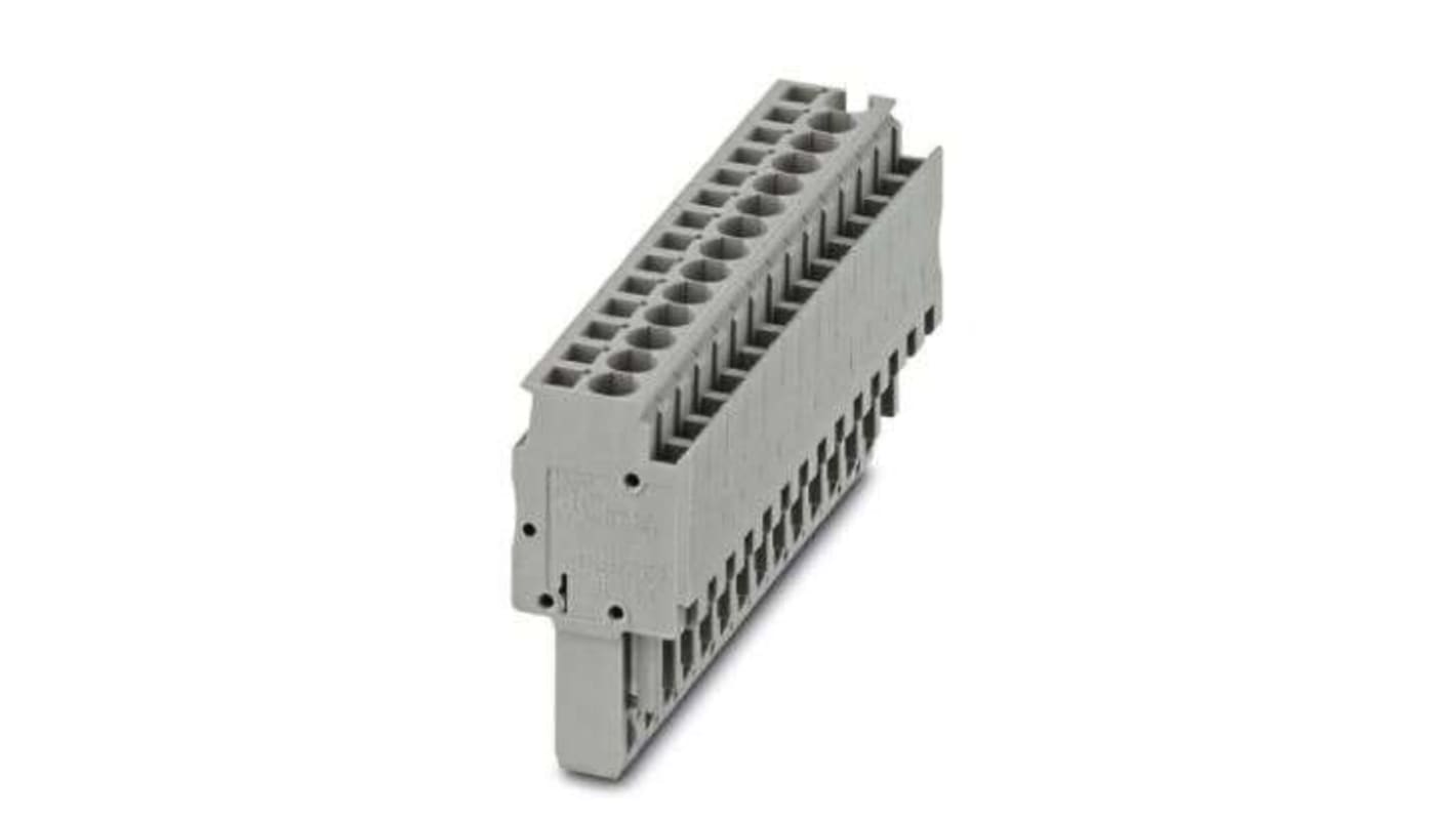 Phoenix Contact SPB Series SPB 2,5/14 Terminal Plug, 14-Way, 24A, 12-28 AWG Wire, Spring Cage Termination