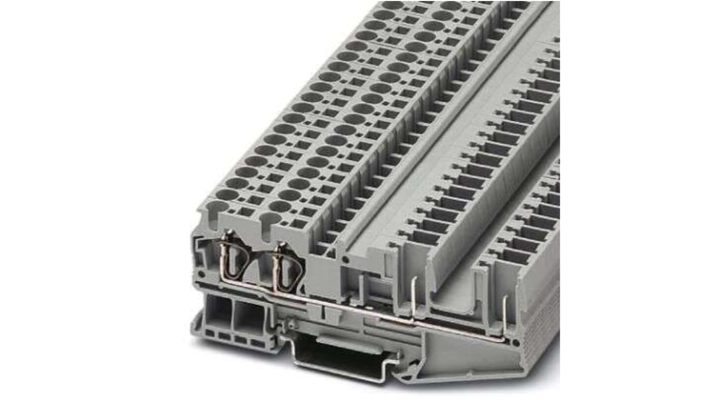 Phoenix Contact ST 4-QUATTRO Series Grey Feed Through Terminal Block, 0.08 → 6mm²