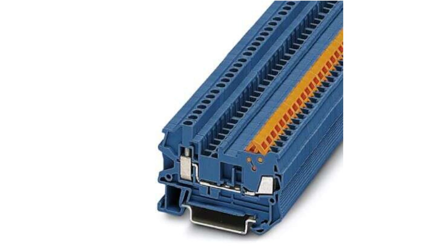 Phoenix Contact 5, QTCU 1 Series Blue Feed Through Terminal Block, 0.25 → 1.5mm², Screw Termination, ATEX