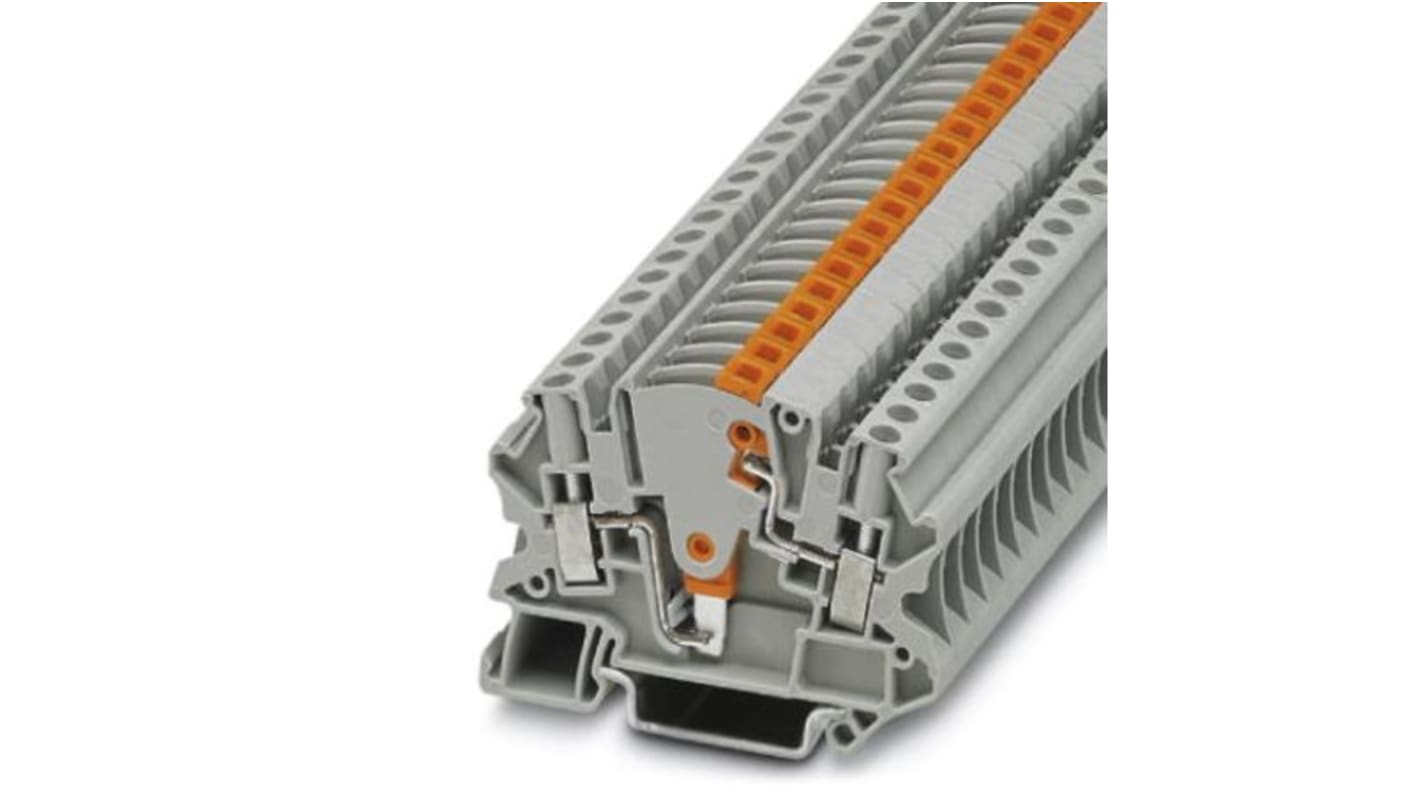 Phoenix Contact UTME Series UTME 4-P/P Disconnect Terminal Block, 2-Way, 28A, 10-26 AWG Wire, Screw Termination