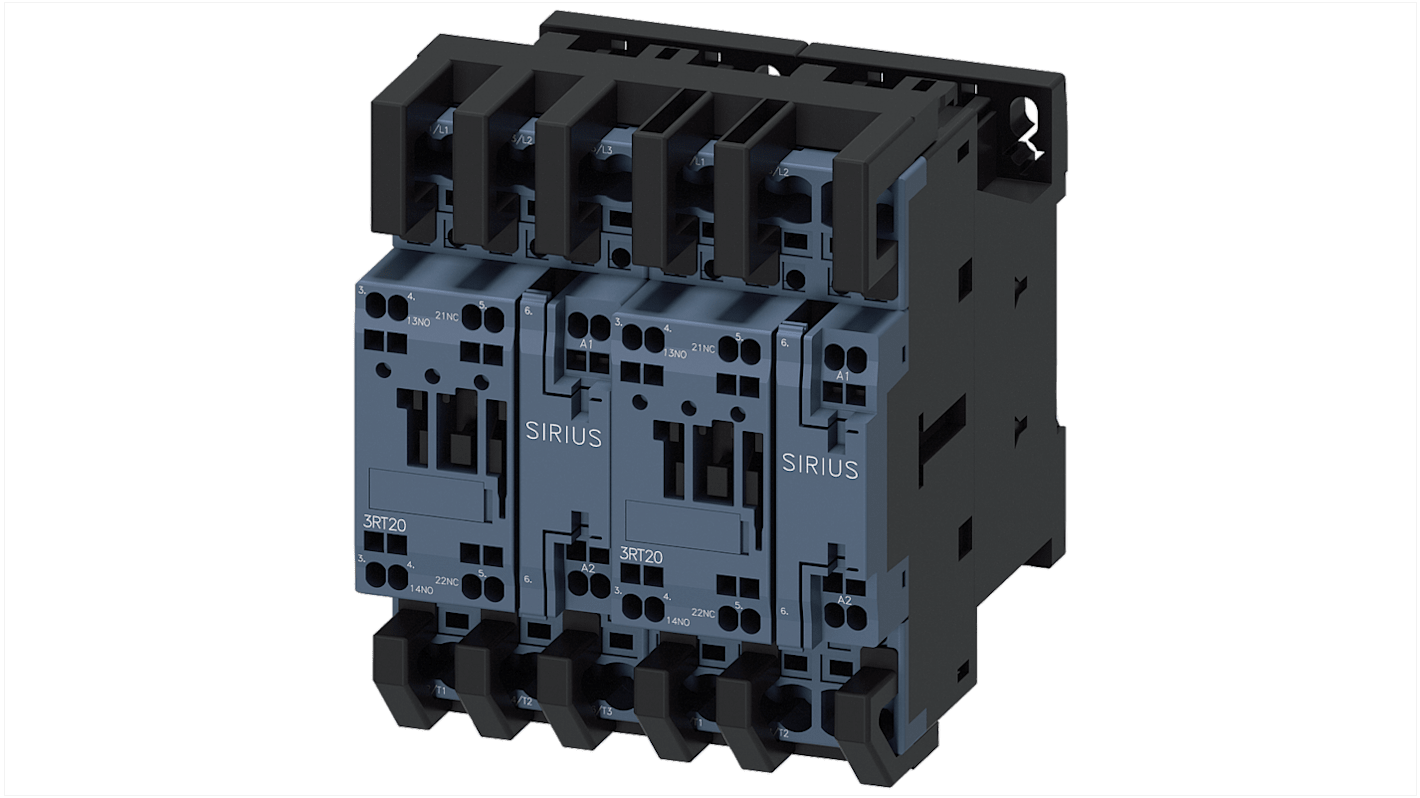 Siemens SIRIUS Wendeschütz / 110 V ac Spule, 3 -polig 3 Schließer / 17 A, Umkehrend