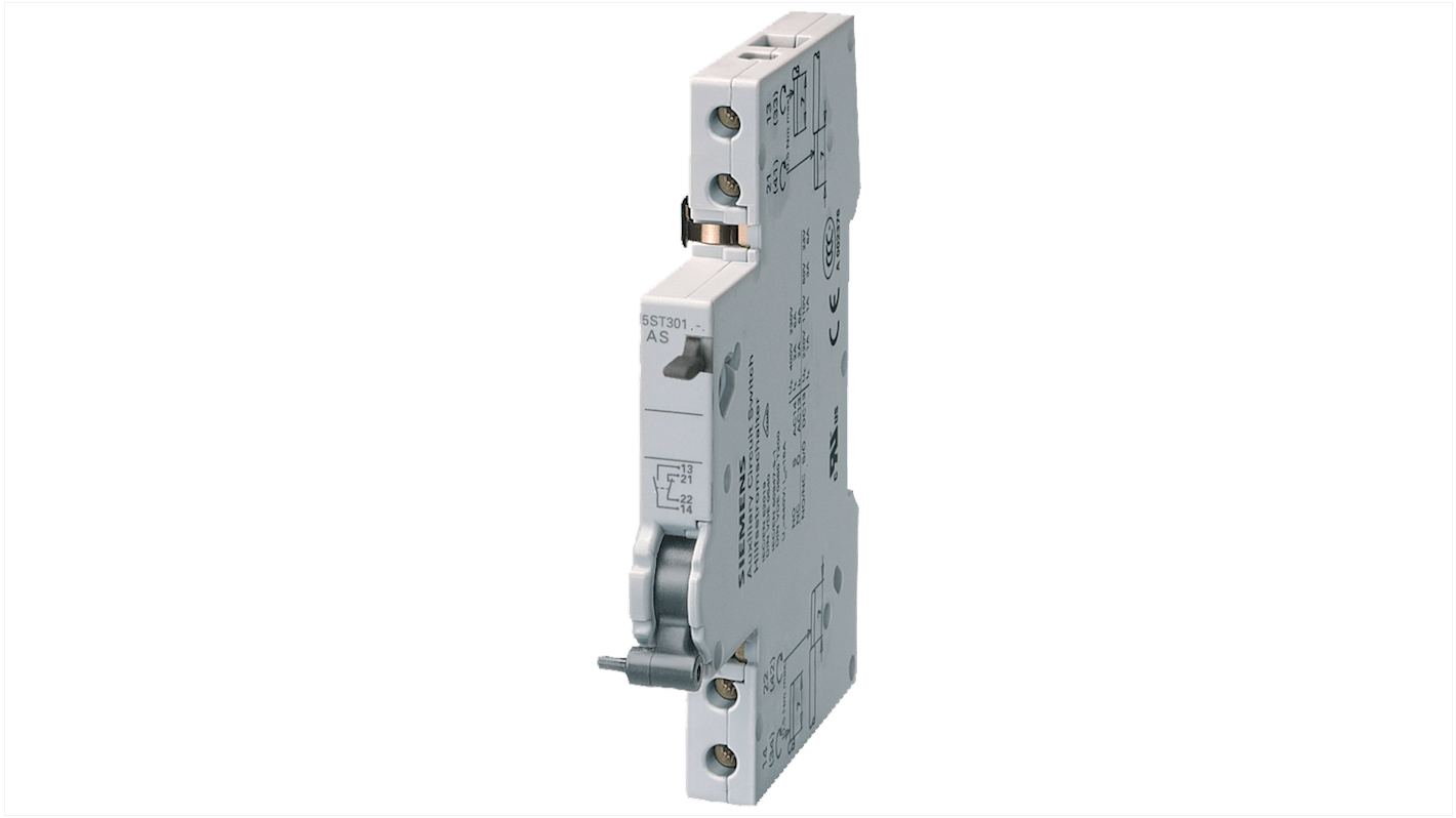 Blocco interruttore ausiliario Siemens, 2 contatti, 2NC, per guida DIN, serie 5ST3