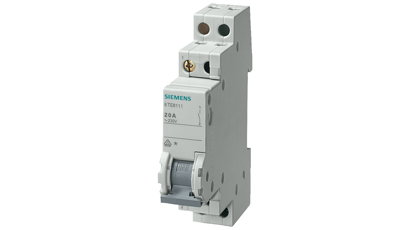 Interruttore di isolamento Siemens 5TE8114 serie 5TE, 1P, 20A, per guida DIN 5TE