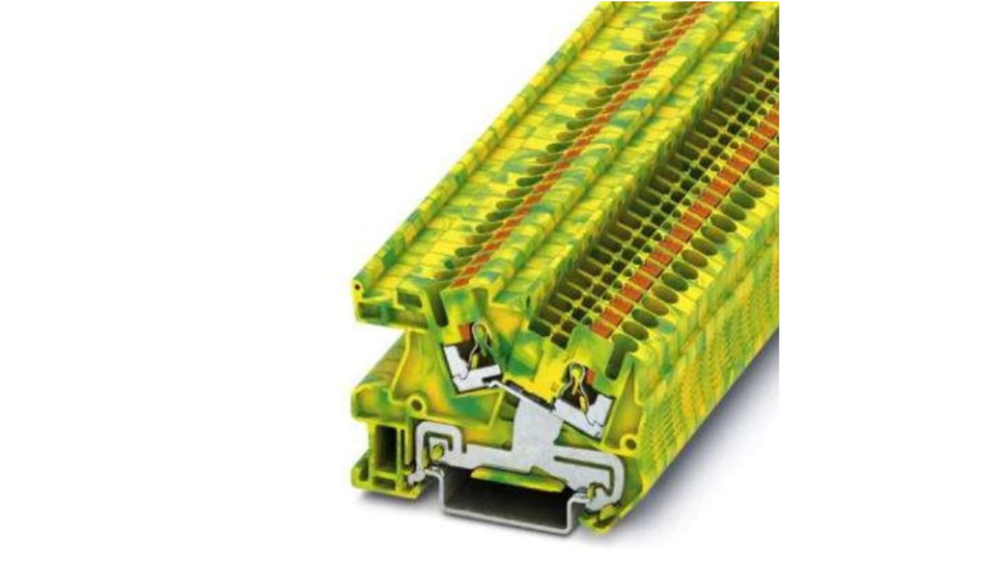 Bloc de mise à la terre 2 voies , raccordement Enfichable, 12 AWG, Vert, Jaune