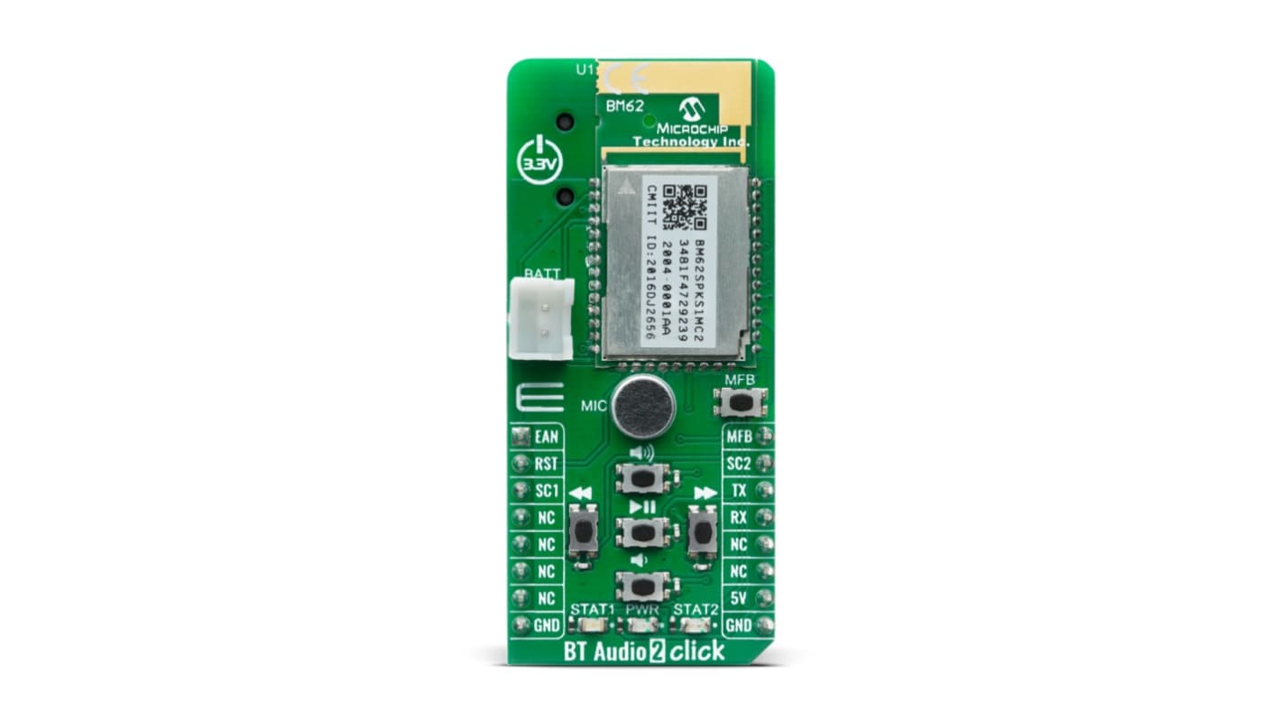 MikroElektronika Entwicklungstool Kommunikation und Drahtlos, 96KHz Adapter Board für BM62SPKS1MC2-0001AA, Bluetooth