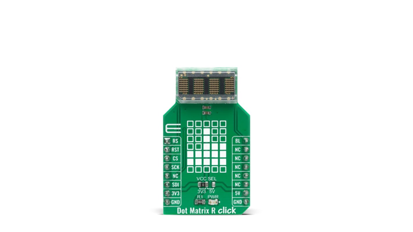 MikroElektronika Dot Matrix R Click HCMS-3906 Adapter Board for HCMS-3906 this is a Display Dev Kit MIKROE-4169