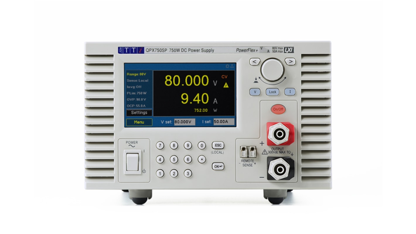 Aim-TTi QPX Series Digital Bench Power Supply, 0 → 80V, 0 → 50A, 1-Output, 750W - UKAS Calibrated