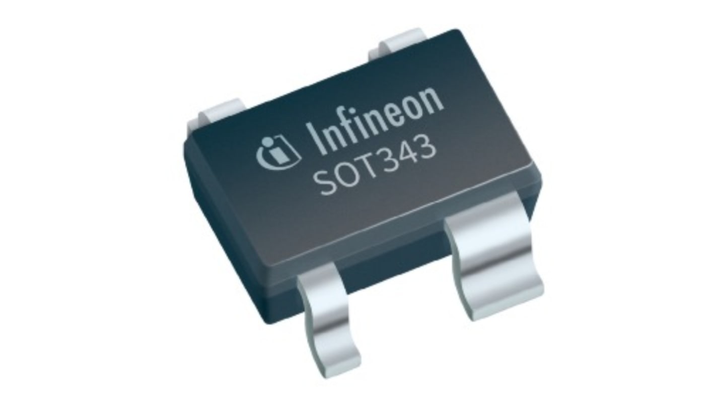 Transistor bipolare RF NPN Infineon, 4 Pin, SOT-343, 150 mA, 12 V, Montaggio superficiale