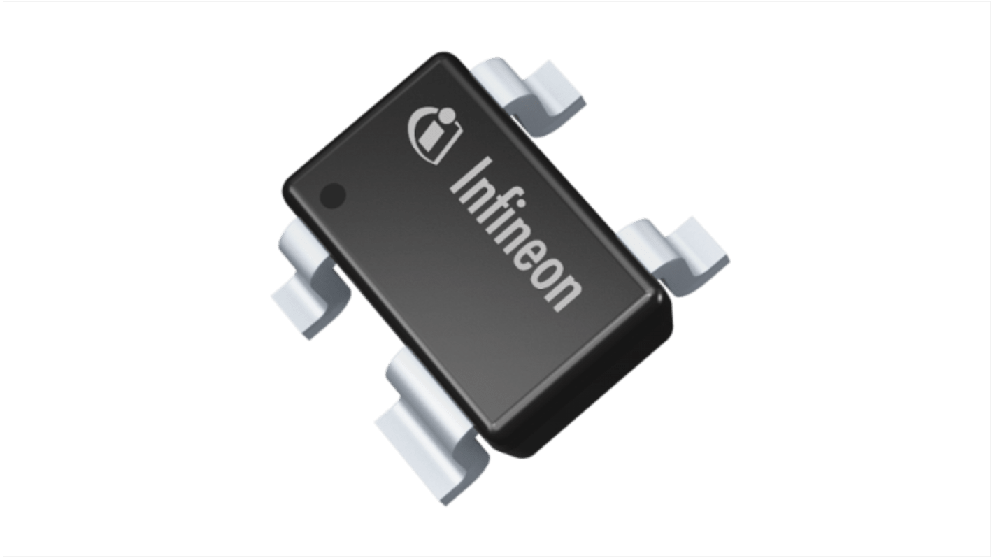 Transistor bipolare RF NPN Infineon, 4 Pin, SOT-343, 70 mA, 4 V, Montaggio superficiale