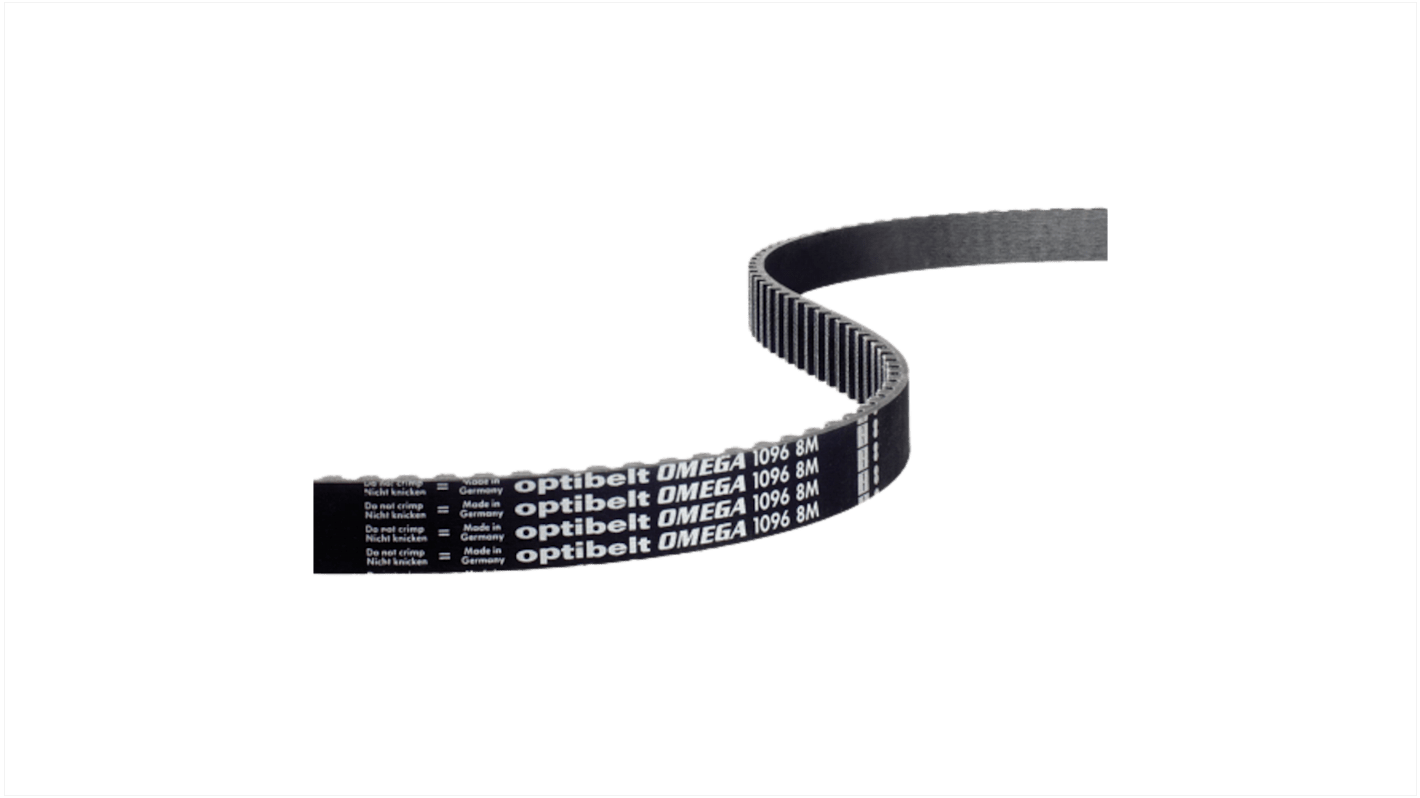 Cinghia sincrona OPTIBELT, 153 denti, passo 8mm, dimensioni 1224mm x 30mm, in Gomma