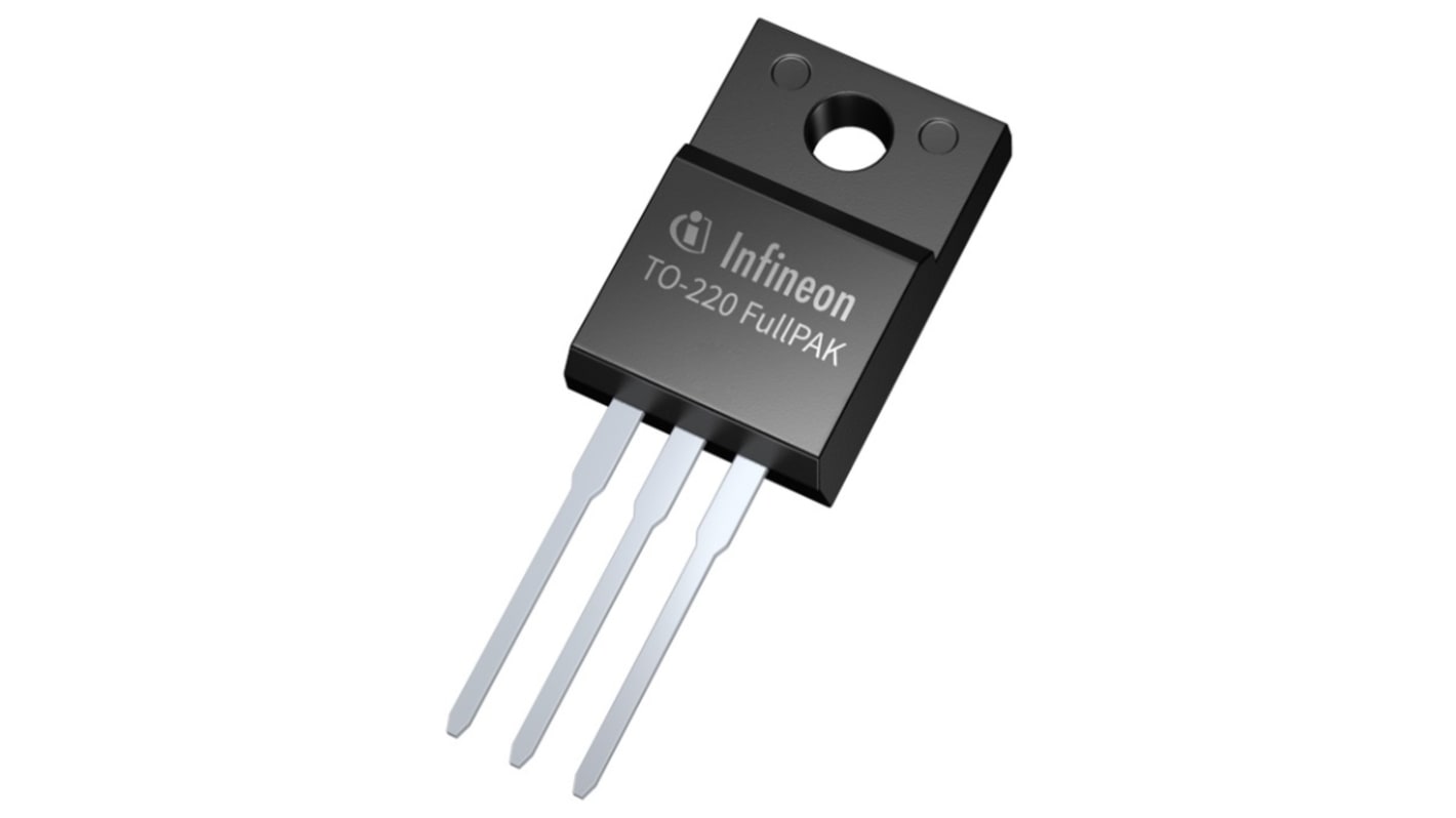 MOSFET Infineon, canale N, 1 Ohm, 7,2 A, TO-220 FP, Su foro