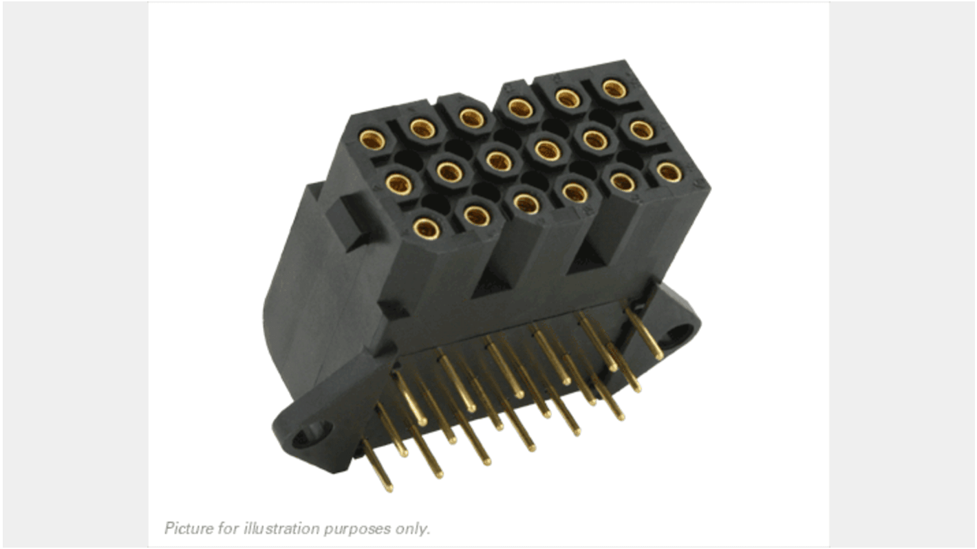 Patice PCB, řada: SMS, rozteč: 5.08mm, počet kontaktů: 18, počet řad: 6, Montáž na plošný spoj Montáž na desku Souriau