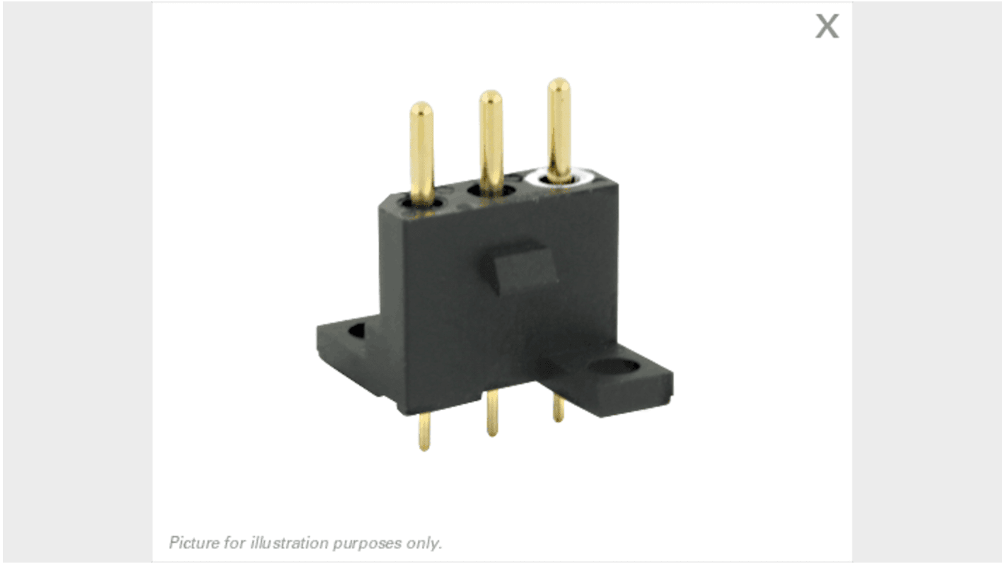 Souriau Sunbank by Eaton SMS Series Straight PCB Mount PCB Socket, 3-Contact, 1-Row, 5.08mm Pitch, Solder Termination