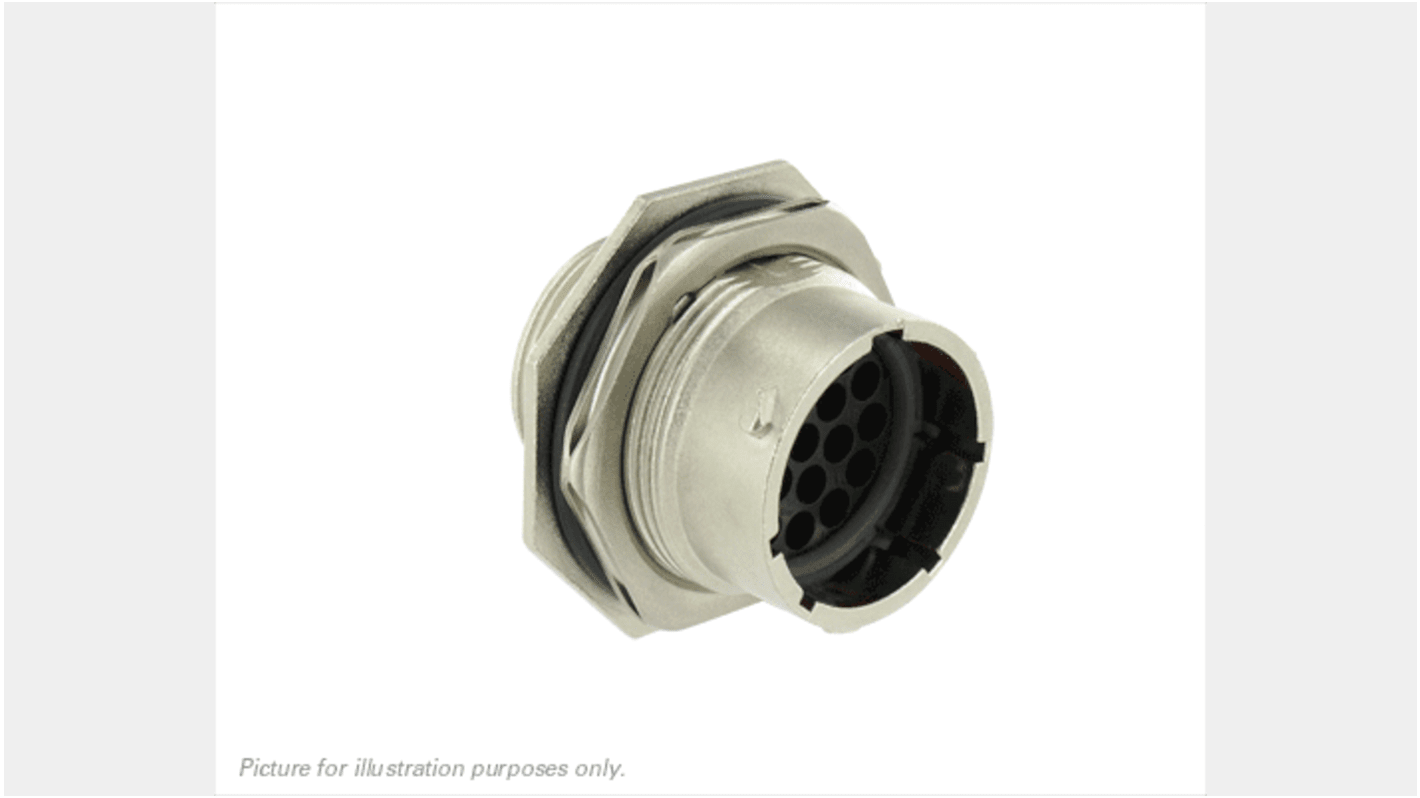 Conector circular Souriau Sunbank by Eaton macho serie UT0 de 19 vías macho, Montaje en Panel, IP68, IP69K